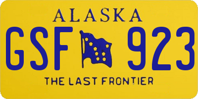 AK license plate GSF923