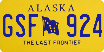 AK license plate GSF924