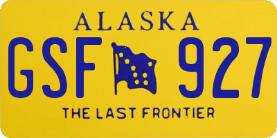 AK license plate GSF927