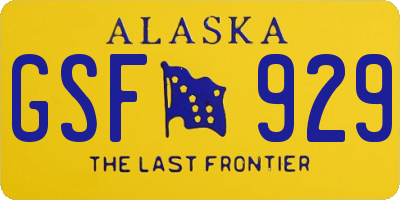 AK license plate GSF929