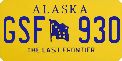 AK license plate GSF930