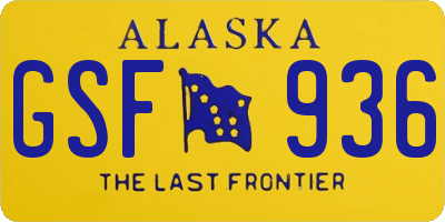 AK license plate GSF936