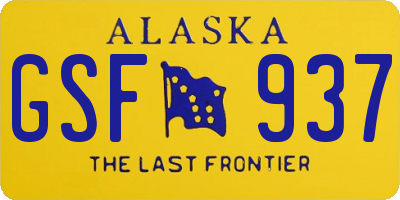 AK license plate GSF937