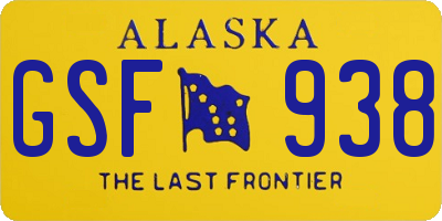 AK license plate GSF938