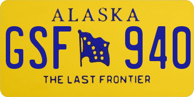 AK license plate GSF940