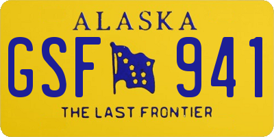 AK license plate GSF941