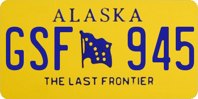 AK license plate GSF945