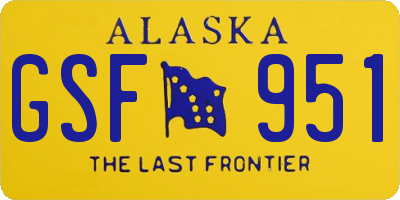 AK license plate GSF951