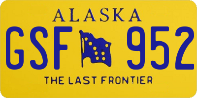 AK license plate GSF952