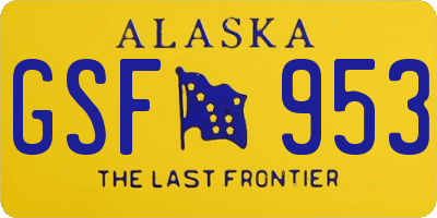 AK license plate GSF953