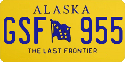 AK license plate GSF955