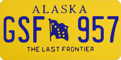 AK license plate GSF957