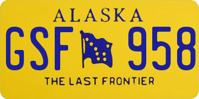 AK license plate GSF958