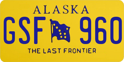 AK license plate GSF960