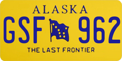 AK license plate GSF962