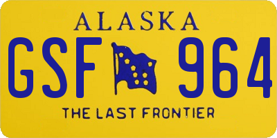 AK license plate GSF964