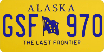 AK license plate GSF970