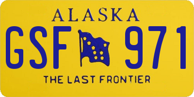 AK license plate GSF971