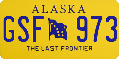 AK license plate GSF973