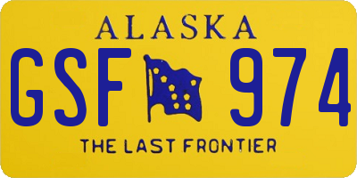 AK license plate GSF974