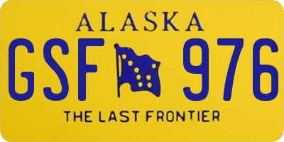 AK license plate GSF976