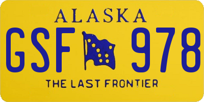 AK license plate GSF978