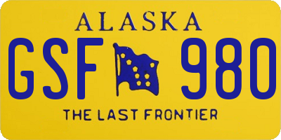 AK license plate GSF980