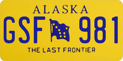 AK license plate GSF981