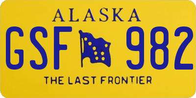 AK license plate GSF982
