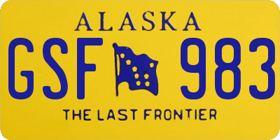 AK license plate GSF983