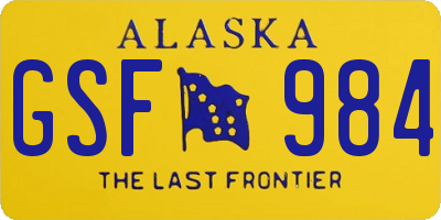 AK license plate GSF984