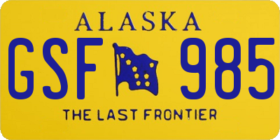 AK license plate GSF985