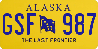 AK license plate GSF987