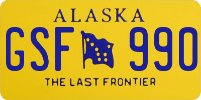 AK license plate GSF990