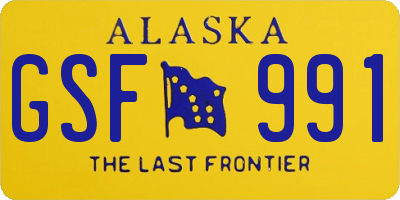 AK license plate GSF991