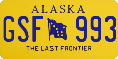 AK license plate GSF993