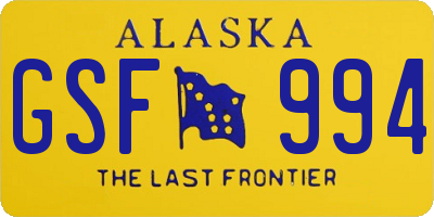 AK license plate GSF994