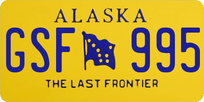 AK license plate GSF995