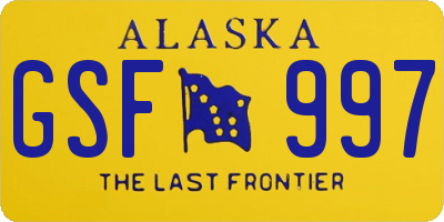 AK license plate GSF997