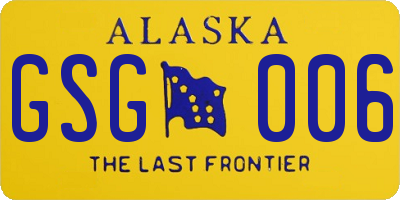AK license plate GSG006