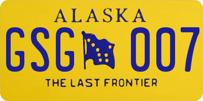 AK license plate GSG007