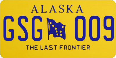 AK license plate GSG009