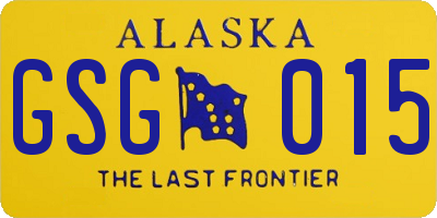 AK license plate GSG015