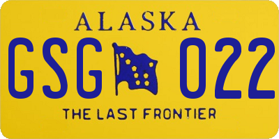 AK license plate GSG022