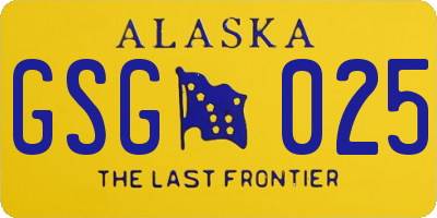AK license plate GSG025