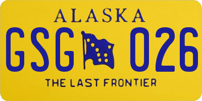 AK license plate GSG026