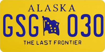 AK license plate GSG030