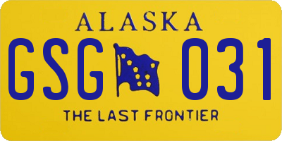 AK license plate GSG031