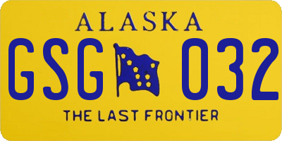 AK license plate GSG032
