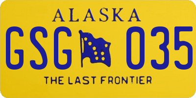 AK license plate GSG035